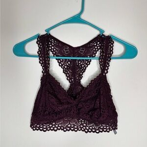 Aerie Lace Bralette in Maroon
